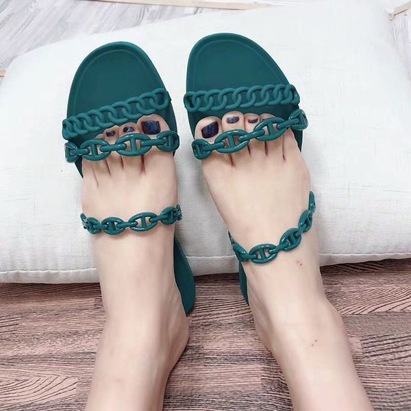 

womens fashion rubber nude sandals girls summer outdoor beach causal flats slippers pool scuffs size euro 35-40, Black