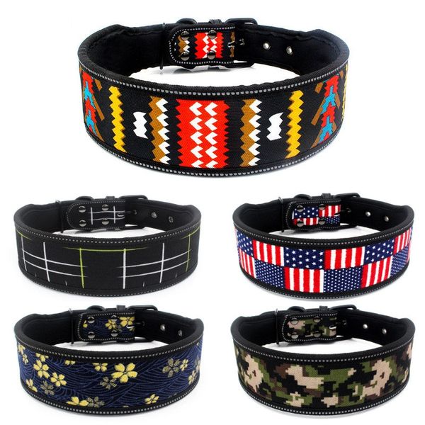 

светоотражающий ошейник для домашних животных удобный мягкий щенок ошейник регулируемая большая собака открытый удобные нейлоновые печатные