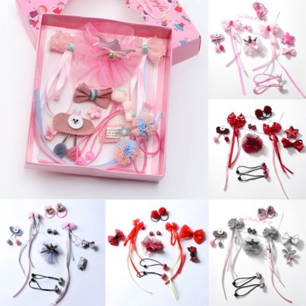 

focusnorm 12pcs kids toddler hairpin baby girls cartoon animal princess moti hair clip set