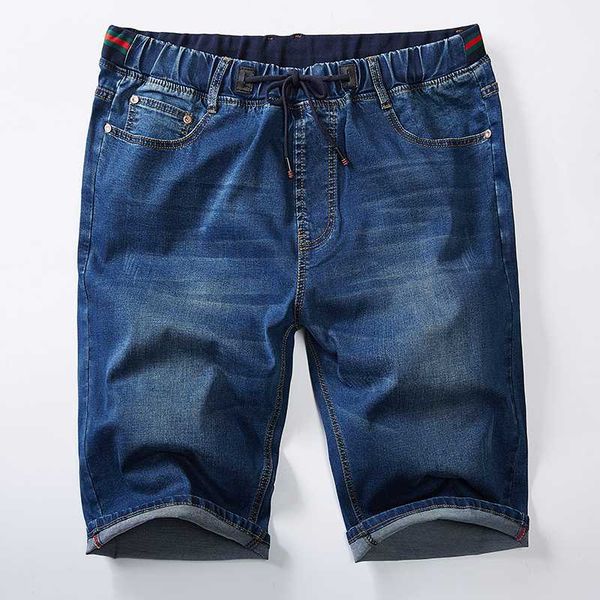 

мода большого размера мужские качества ripped denim синий черный шорты летние хлопковые джинсы шорты denim pant plus big size -7xl, Blue