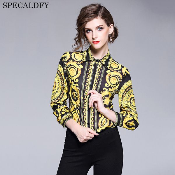 

2018 runway designer women fashion retro vintage blouse ladies office shirts womens and blouses, White