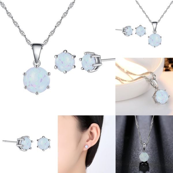 

claw ear nail necklace originality opal paper wedding engagement jewelry set for women special charm anniversary prom gift luxury jewelry, Silver