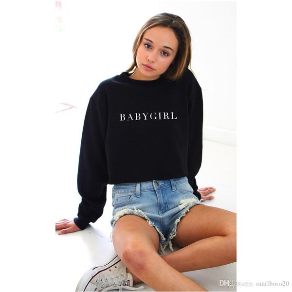 

creative fashion simple sweater english alphabet babygirl black and white fashion women's pullover sweatshirt punk loose sweater