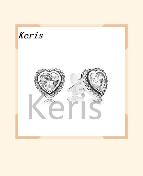 

100% стерлингового серебро гламурного 290568cz игристой любви сердце серьга болт оригинальной женская заключенный брак мода, Golden;silver