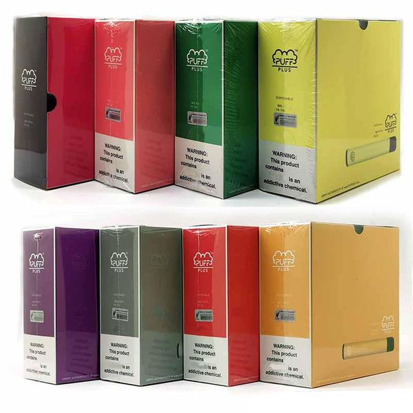 

Puff Bar Plus Disposable Vape Pens 3.2ml Capacity 550mAh Battery Starter Kit Puff Plus Pods with Security Code Empty Vaporizer 25 Colors