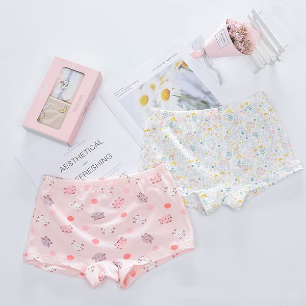 

2-piece children's underwear four seasons high elasticity breathable cotton loose girls' boxer shorts primary school students, Camo