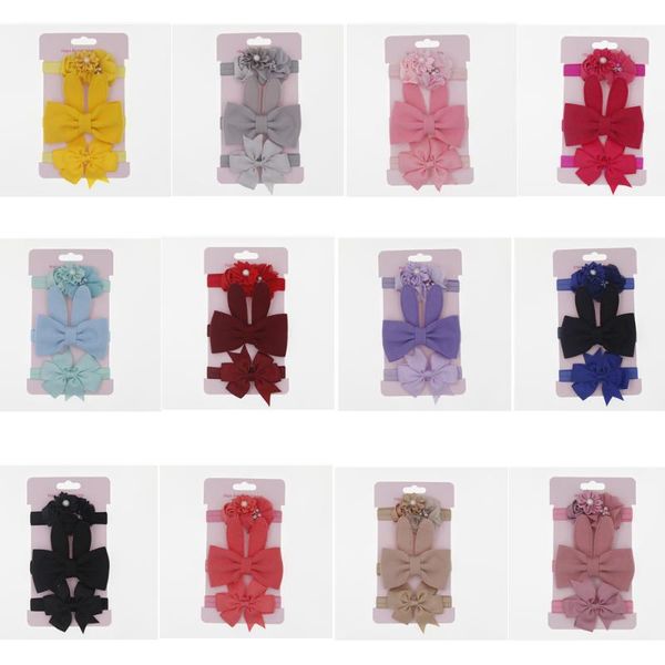 

3 piece set baby girl newborn baby butterfly hair headgear p props, Slivery;white