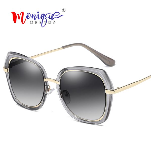 

brand frame oversized oculos uv400 gradient transparent sun big shades glasses women designer vintage female sunglasses square hufme, White;black