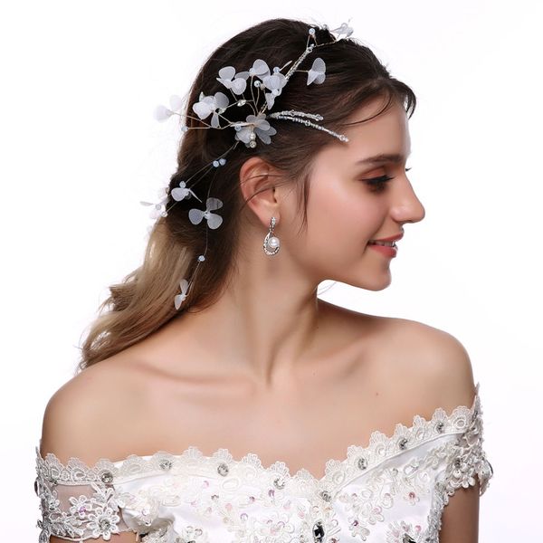 

new arrival pearls bridal headbands for women fashion hairpins hair clips flower headband korean hair accessories party gift