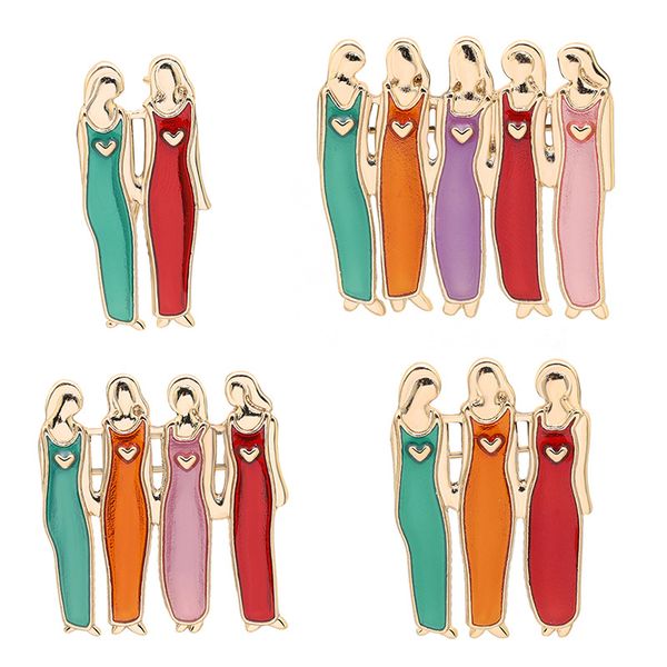 

pins, brooches sister friend brooch pin fashion design elegant enamel metal badge lapel gift, Gray