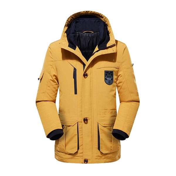 

vertvie winter jacket men casual hooded solid parka men loose pocket warm fashion plus size jacket 5xl overcoat casaco masculino, Black