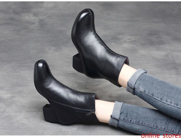 

0809 cqc50 womens winter suede leather boots snowball flat half boot ladies black warm knee boots designer botas