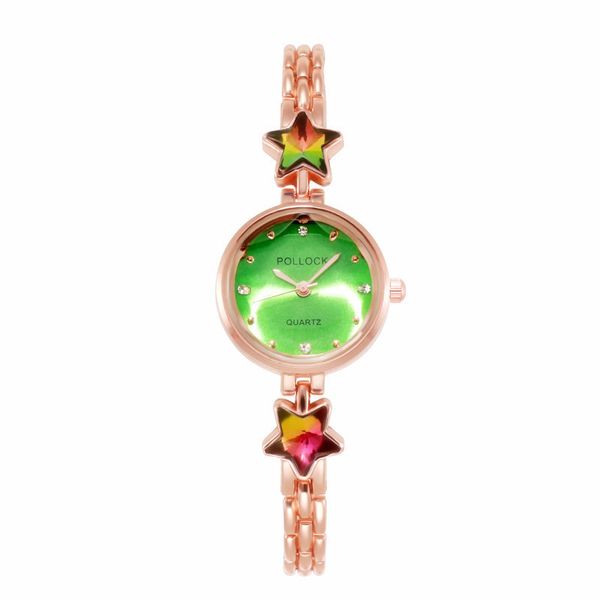 

fashion bracelet watch temperament small dial quartz watch star rhinestone female watches wrist, Slivery;brown