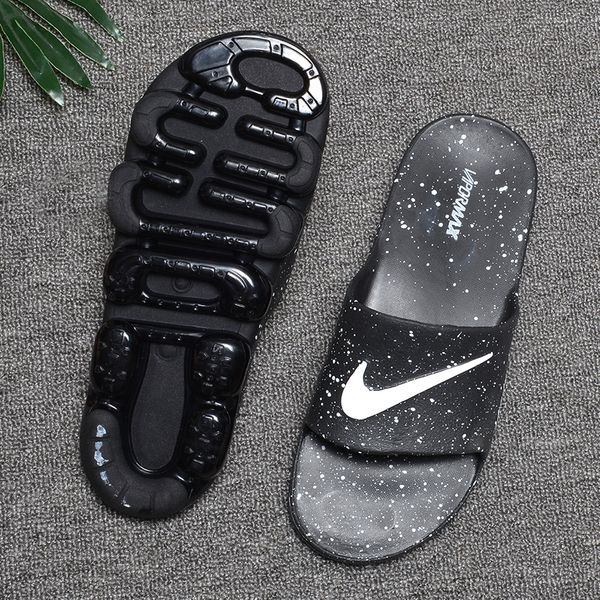 

wholesale summer men breathable comfortable slippers with air cushion brand designer slides soft sandals s1ze 40-45, Black