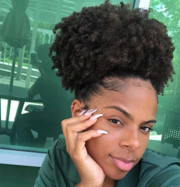 

short afro curly ponytail hair piece for african american black women ponytail extension afro drawstring curly ponytand clip in (#2)