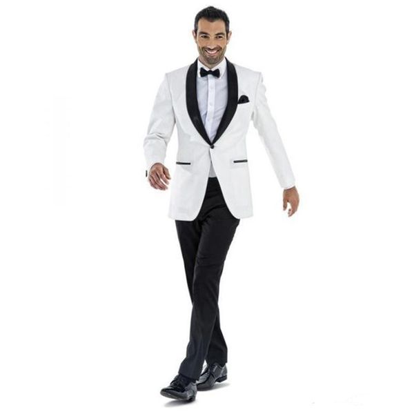 

new white slim fit men suits beach wedding groom tuxedos 2 pieces (jacket+pants) bridegroom suits man prom wear 390, Black;gray