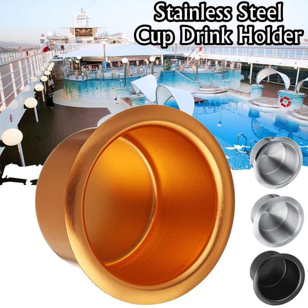 

stainless steel cup drink holder marine boat car truck rv gold black chrome silver matte silver