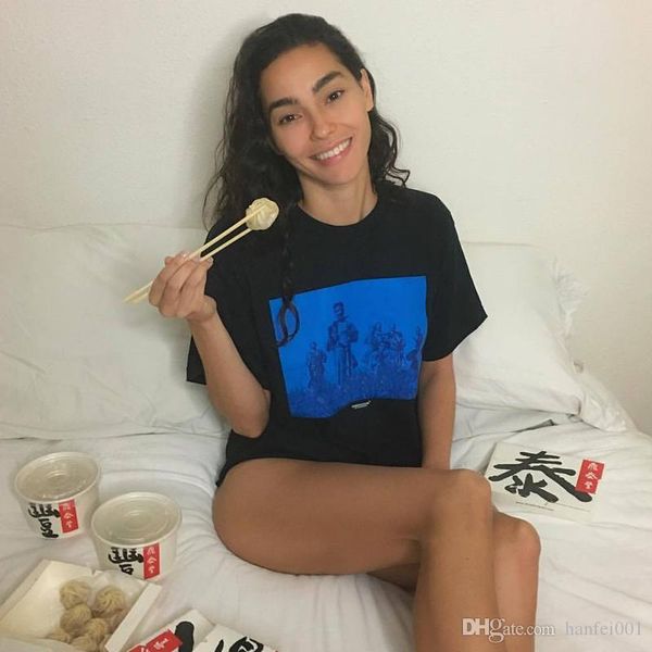 

17ss box logo fashion undercover seven samurai tee collaboration skateboard t-shirt men women casual tshirt fashion hflstx032, White;black