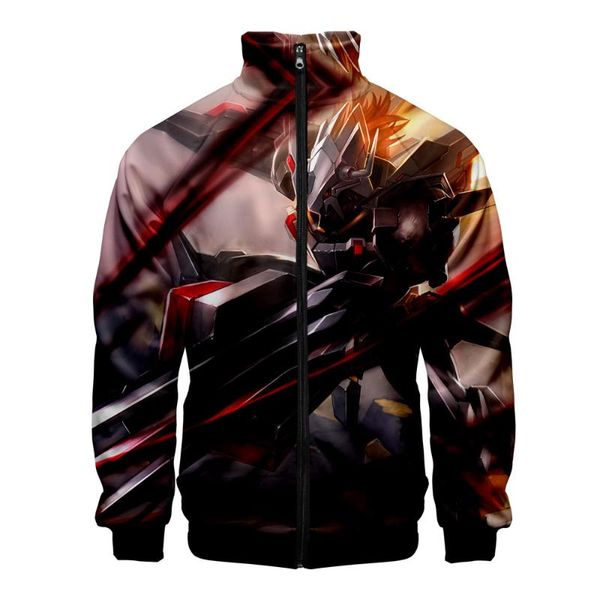 

digimon adventure 3d printed stand collar zipper jacket women/men fashion anime long sleeve jackets streetwear clothes, Black;brown
