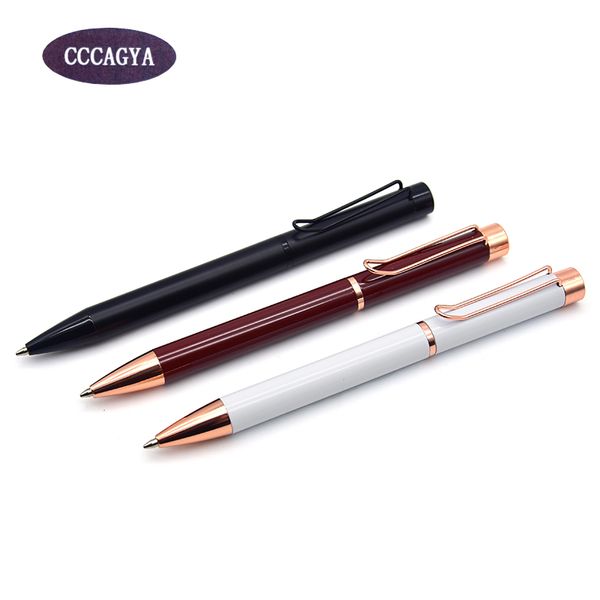 

cccagya a140 new simple business metal ballpoint pen luxury gift pen with pencil box student stationery supplies teacher gift, Blue;orange