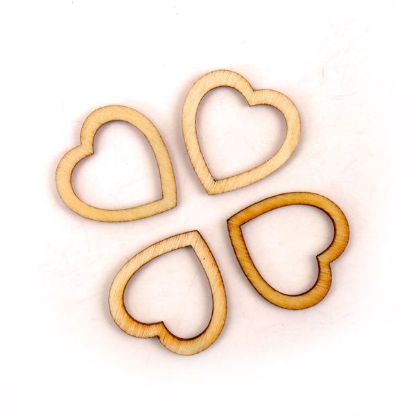 

handmade деревянного ремесленного аксессуара домашнего украшение scrapbookings diy mix wood hollow сердце украшение 15/20 / 25 / 30мм 50pcs