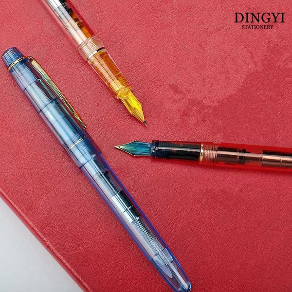 

clear transparent fountain pen 0.5/0.38mm nib writing calligraphy ink pen student stationery gift school office supplies