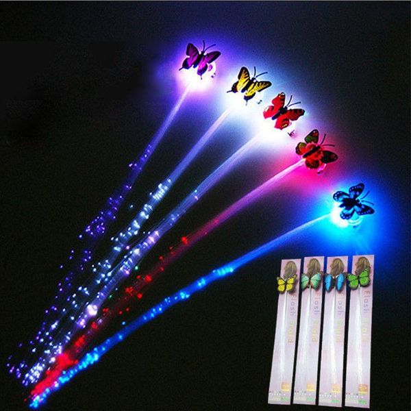 

led shining hair braids barrette flash led fiber hairpin clip light up headband party glow supplies