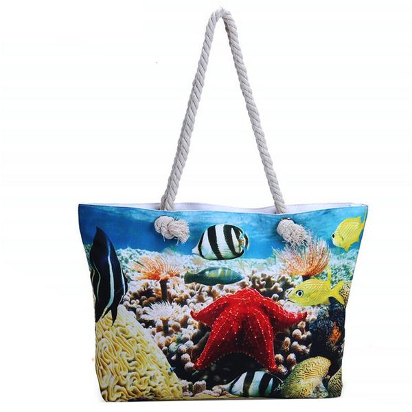 

printed girl summer shoulder bag big tote women ladies handbag canvas beach bags large size travel bags mn520