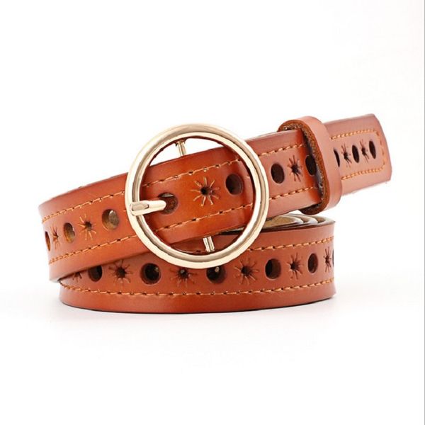 

2020 new fashion circle metal ring wide waist pin belt for women black pu leather belt for dress jeans female waistband belts, Black;brown