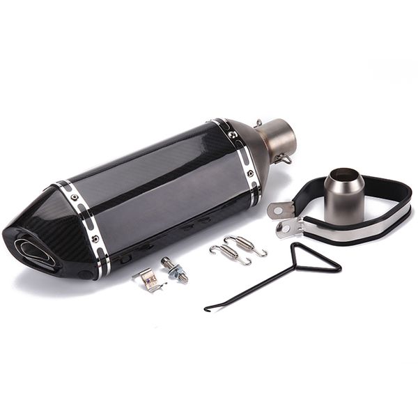 

tkosm universal 51mm motorcycle scooter carbon fiber exhaust pipe muffler for z750 cbr600rr r1 r6 mt03 mt07 tmax 530 er6n cbr250