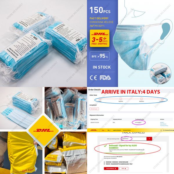 

dhl 150pcs anti-pollution 3 laye protection face mouth masks нетканые одноразовые гигиенические маски yvps lbtd