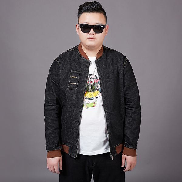 

8xl плюс размер весна осень джинсовая куртка мужчины хип-хоп мода повседневная джинсовая куртка карман сплошной хлопок ковбой винтаж верхн, Black;brown