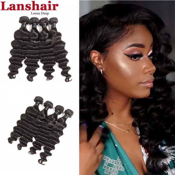 

бразильский виргинский распущенными волосами глубокая 4 пучки мокрой и волнистые девственницы бразильские человеческих волос пучки малайзии, Black