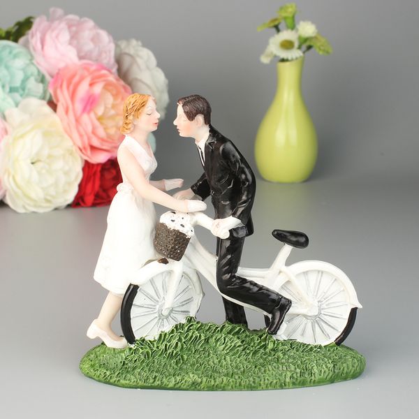 Creative Westen Style Bride And Groom Ride The Bicycle Sweet