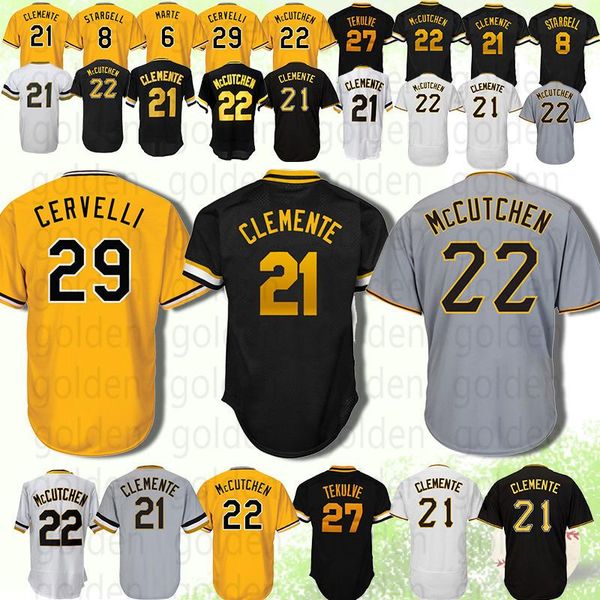 

Pittsburgh Jersey Pirates 29 Francisco Cervelli 6 Starling Marte 8 Stargell Majestic 100% Stitched High-quality Top quality