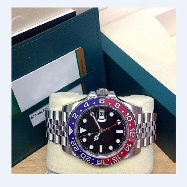 

2020new wholesale fashion mechanical original boxcertificate mens watches 126710 black dial blue /red ceramic bezel asia 2813 movem, Slivery;brown
