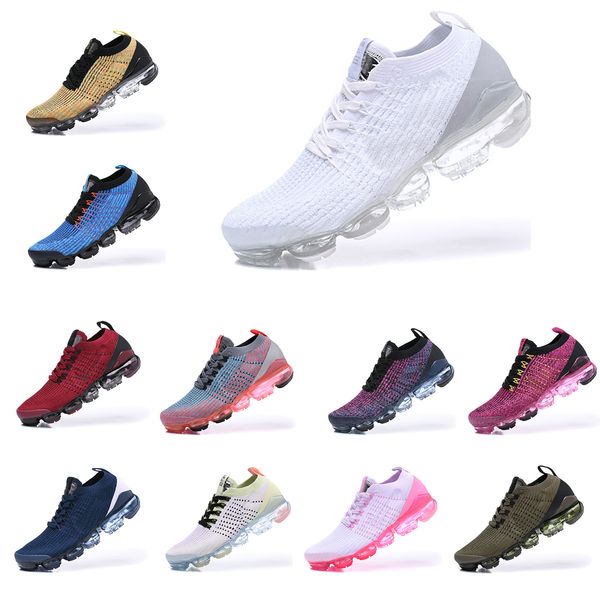 

With Box 2019 HOT Knit Fly 3.0 Running Shoes Men Women BHM Orbit Metallic Gold Triple Black Designer Shoes Sneakers Trainers
