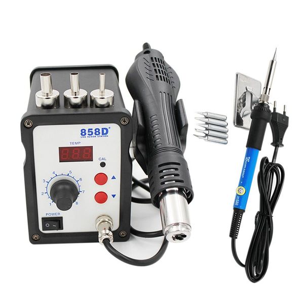 

eu plug 220v 700w 858d+ soldering station led digital solder iron desoldering station bga rework solder air(1