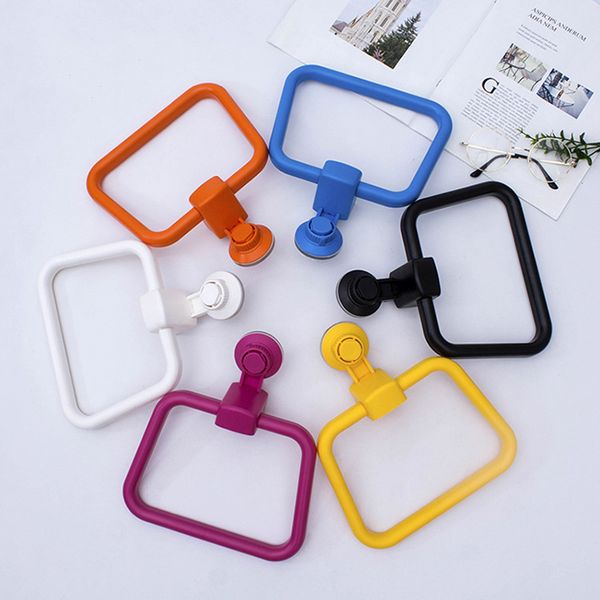 

european sucker towel hanger rack vacuum strong suction cup towels ring kitchen punch rag cleaning arrangement drying racks