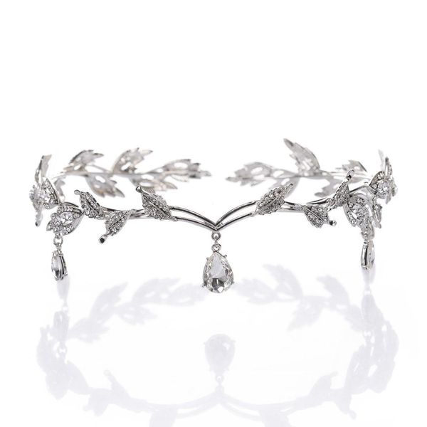 

vintage bridal hairband crystal water drop headdress wedding headwear hair accessories for women ladies girls, Golden;white