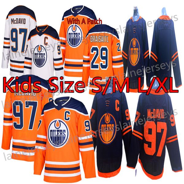 

edmonton oilers kids(youth) jerseys 97 connor mcdavid jersey 29 leon draisaitl 93 ryan nugent-hopkins hockey jerseys, Black;red