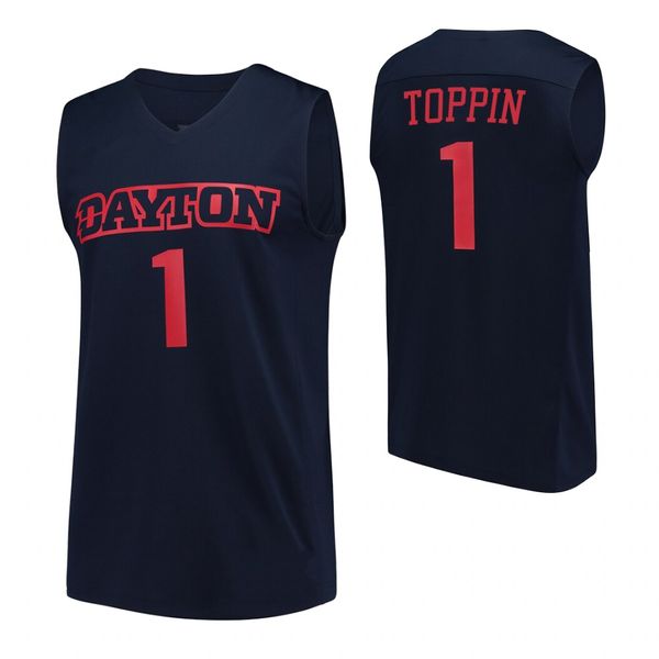 

оби toppin прошитой молодежи dayton flyers мулаой сиссока родня chatman college basketball джерси синий красный белый, Black