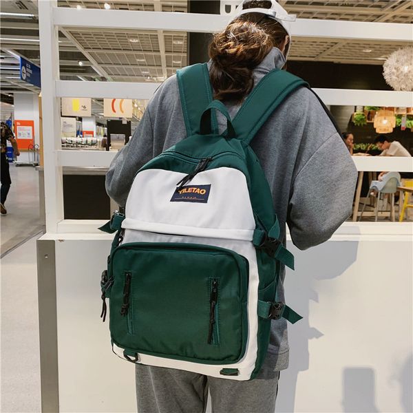 

2019 fashion soft nylon women's school bag female teen fashion casual student school backpack lapbag