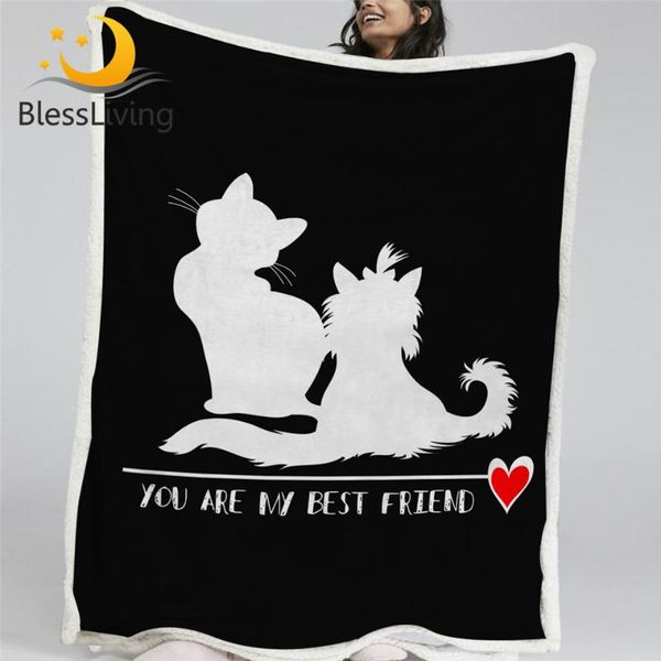 

blessliving cute cats fluffy blanket pet printe plush bedspreads cat and dog cartoon blankets for bed friend mantas de cama