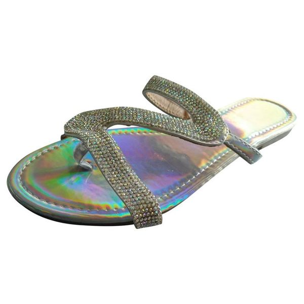 

women anti-skidding shoes slippers women's flat slippers female beach sliders outdoor crystal roman shoes sapato feminino 25, Black