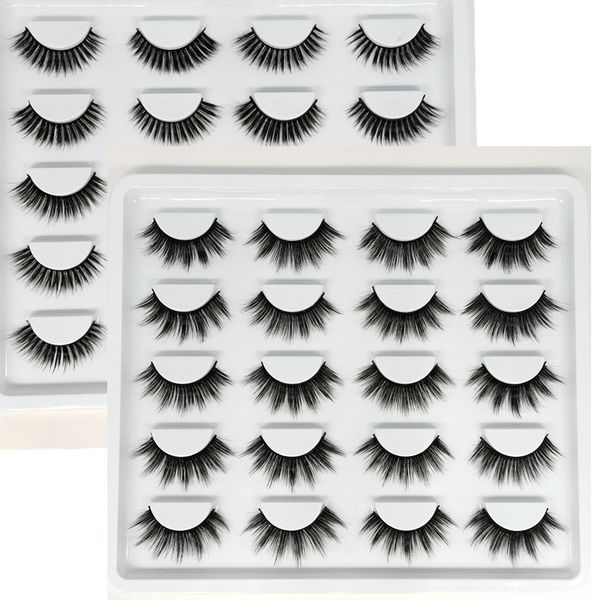 

10 pairs handmade 3d faux mink lashes short false eyelashes cross messy dense natural eye lashes stage makeup false eyelashes