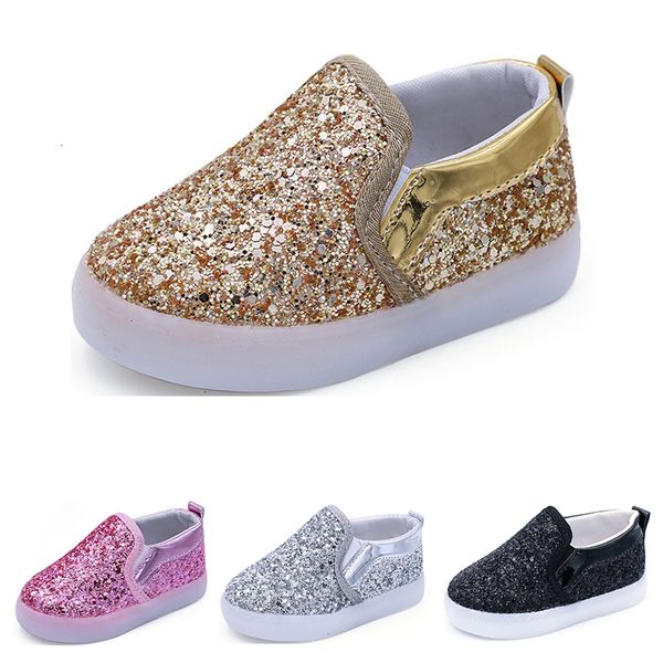 

promition kids shoes running shoes black gold silver white 2019 boys girls cute athletic sport sneaker size 21-30