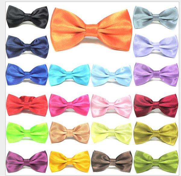 

double tie men's business dress tie pure sedan korean bow, Blue;purple