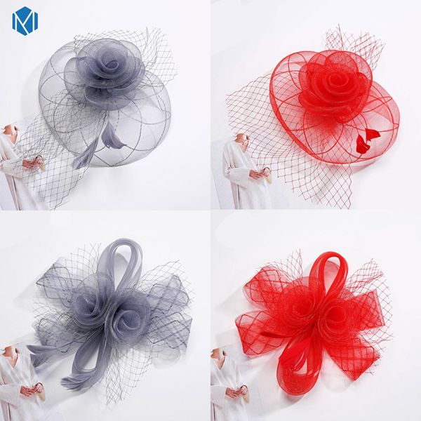 

m mism 1pc prom/party fascinator cap hair clips for women flower veil barrettes elegant lace hairpins gift accessories for hair