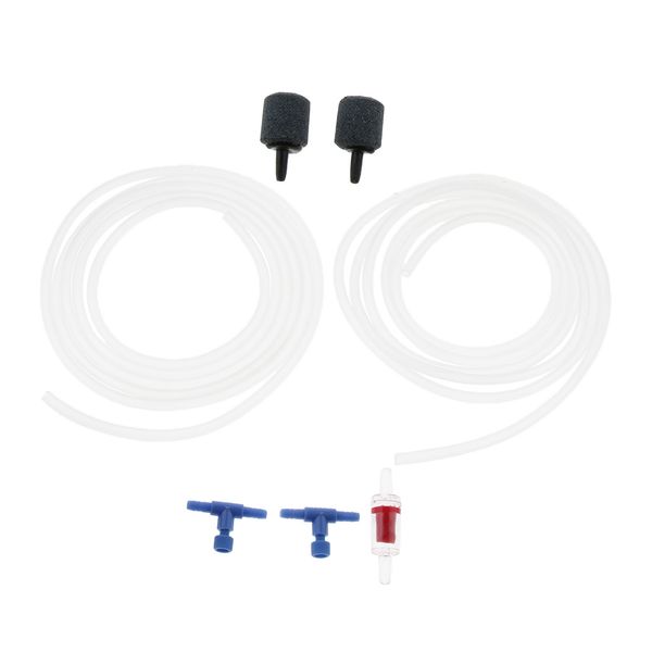 

2x aquarium air pump accessory kit air line sand head oxygen pipe svalve